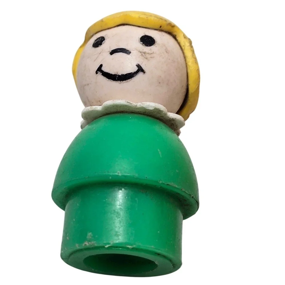 Fisher Price Vintage Little People Red Farm Tractor Boy Figure Toy Red Yellow